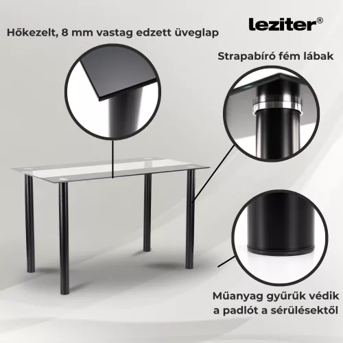Cadiz 4+1 étkező garnitúra fekete-fekete