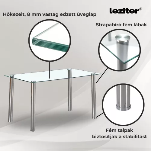 Cadiz 4+1 étkező garnitúra fehér-fekete