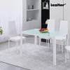 Ezra 140 cm szögletes üveg étkezőasztal