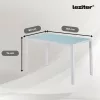 Ezra 140 cm szögletes üveg étkezőasztal