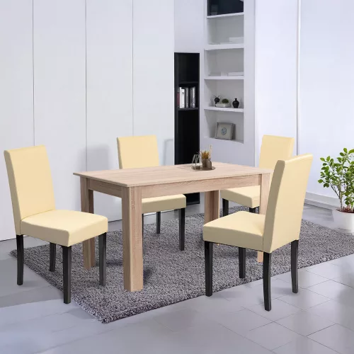 Leon 4+1 étkező garnitúra sonoma tölgy-bézs