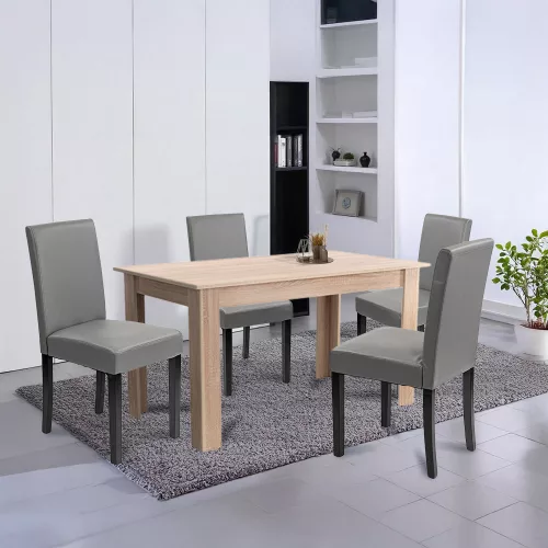 Leon 4+1 étkező garnitúra sonoma tölgy-szürke
