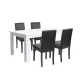 Leon 4+1 étkező garnitúra fehér-fekete
