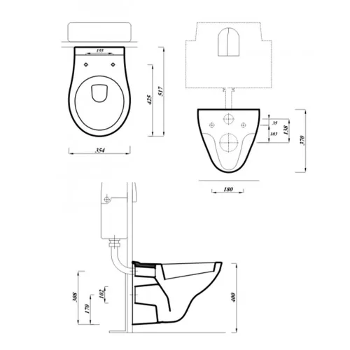 Roya Sydney 82W falba építhető WC tartály szett