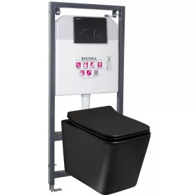 Tinos BL Pacific Black falba építhető WC tartály szett