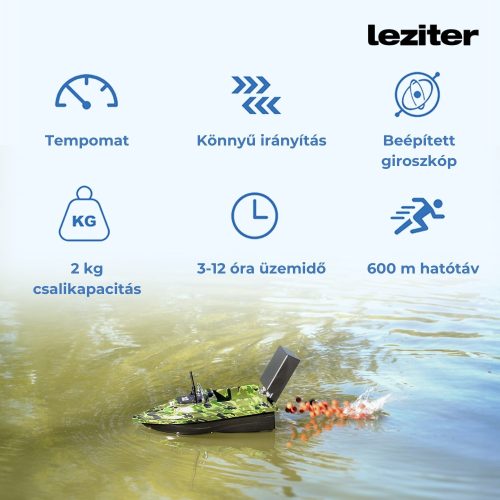 Etetőhajó X1 hátrakidobós terepmintás zöld