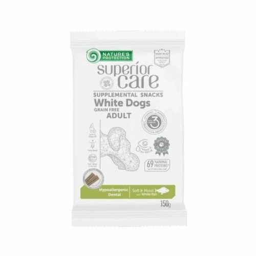 Natures Protection SC White Dog GF Adult Hipoallergenic Dental White Fish Snack 110g