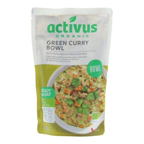 ACTIVUS ZÖLD CURRY TÁL MUNGÓBAB-FEK RIZS