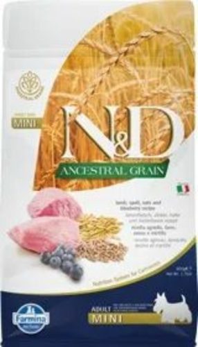 N&D Dog Ancestral Grain bárány, tönköly, zab&áfonya adult mini 800g