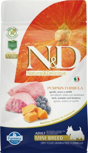 N&D Dog Grain Free bárány&áfonya sütőtökkel adult mini 800g