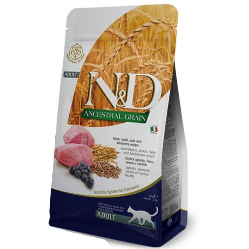 N&D Cat Ancestral Grain bárány, tönköly, zab&áfonya adult 1,5kg