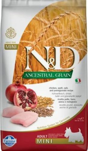 N&D Dog Ancestral Grain csirke, tönköly, zab&gránátalma adult mini 2,5kg