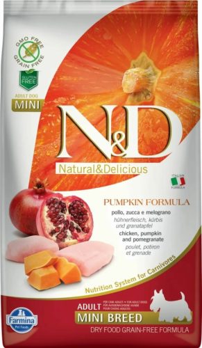 N&D Dog Grain Free csirke&gránátalma sütőtökkel adult mini 2,5kg