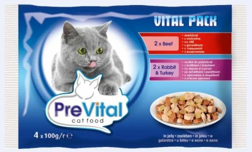 PreVital Alutasak Macska Zselés 4x100gr Vegyes Íz