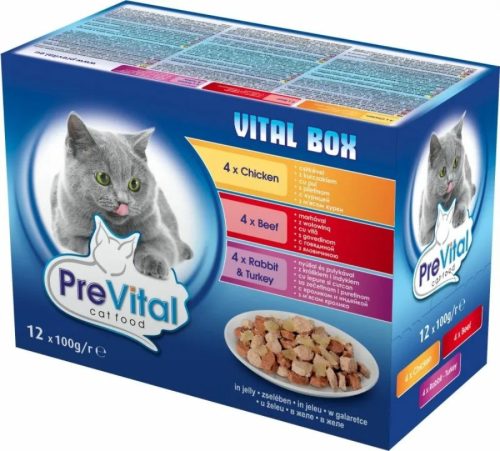 PreVital Alutasak Macska Zselés 12x100gr Vegyes Íz