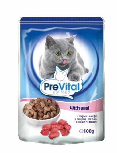 PreVital Alutasakos Macskaeledel Borjús 100g