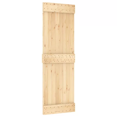 Tömör fenyőfa tolóajtó fémszerelék szettel 70 x 210 cm