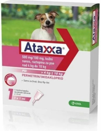Ataxxa 500mg/100mg rácsepegtető oldat 4-10 kg 1x