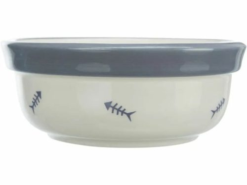 Trixie Tál Kerámia Macskának, 0.3 l/o 12 cm, Fehér/Kékesszürke