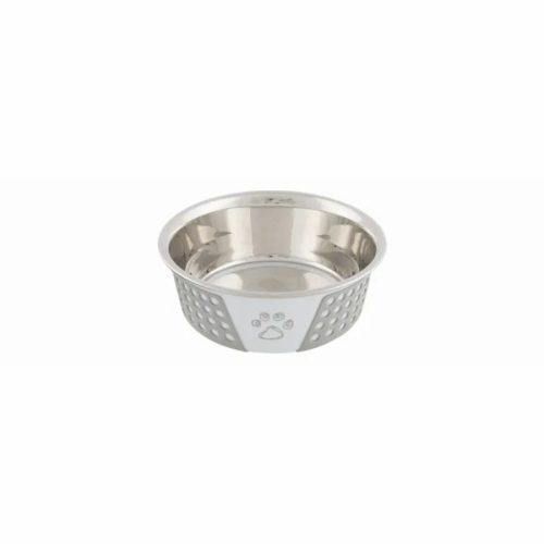 Trixie Tál fém szilikon fedéssel 0,75l/17cm fehér/szürke