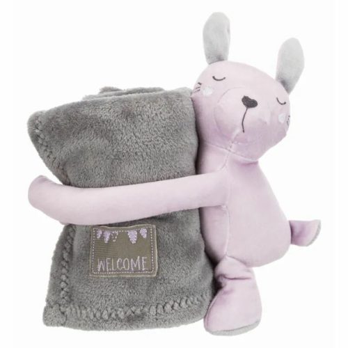Trixie Pléd Junior Plüss Nyúllal 75x50cm Szürke/Világoslila