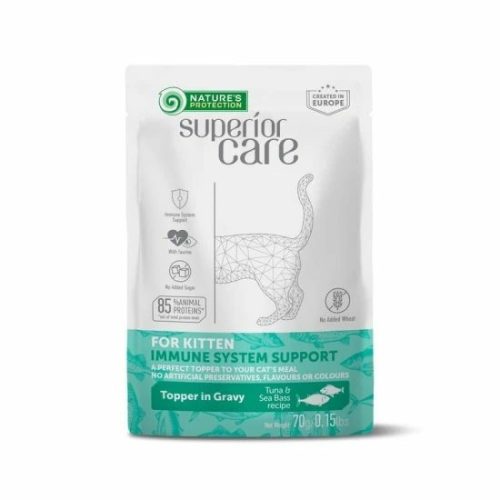 Natures Protection SC Alutasak Kitten tuna&sea bass immune system support topper 70g