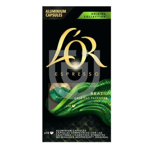 Kávékapszula L'OR Brasil Nespresso kompatibilis 10 kapszula/doboz
