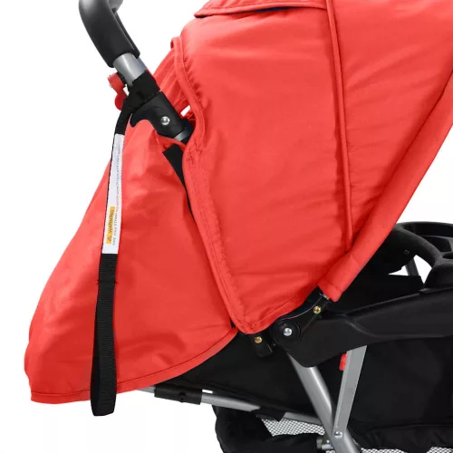 Acél piros és fekete tandem babakocsi