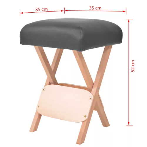 Fekete összecsukható masszázsszék 12 cm-es ülés/2 támaszték