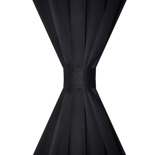 2 db fekete sötétítőfüggöny nyílással 135 x 245 cm