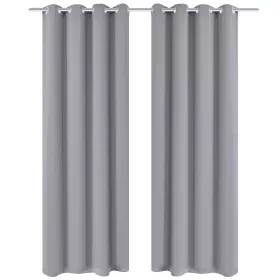   2 db szürke sötétítőfüggöny fémkarikákkal 135 x 245 cm