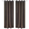 2 db barna sötétítőfüggöny fém fűzőlyukakkal 135 x 175 cm