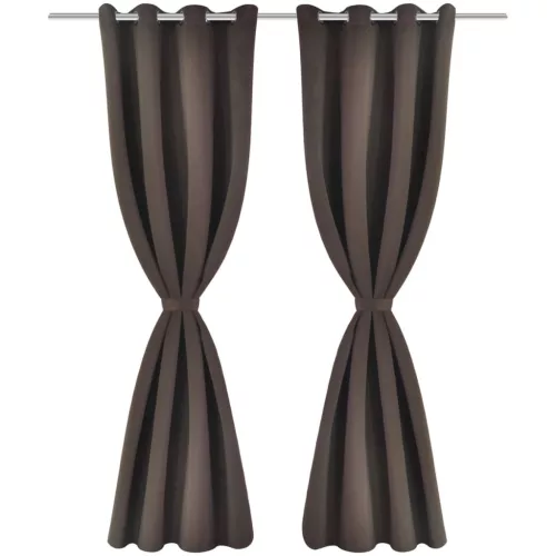 2 db barna sötétítőfüggöny fém fűzőlyukakkal 135 x 175 cm