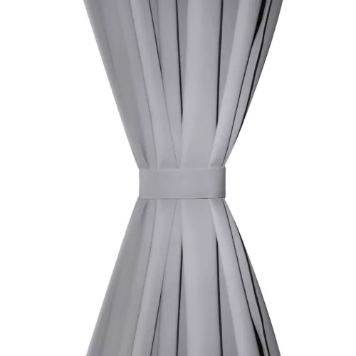 Szürke sötétítőfüggöny fém fűzőlyukakkal 270 x 245 cm