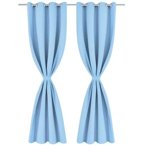 2 db türkiz sötétítőfüggöny fém függönykarikákkal 135 x 175 cm