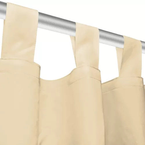 2 db bézs mikroszatén függöny karikákkal 140 x 245 cm