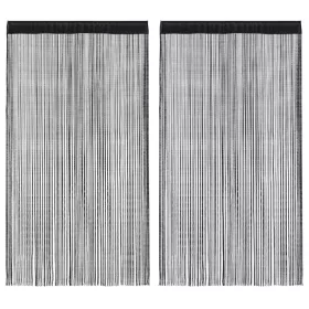 2 db fekete zsinórfüggöny 100 x 250 cm