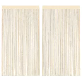2 db krémszínű zsinórfüggöny 100 x 250 cm
