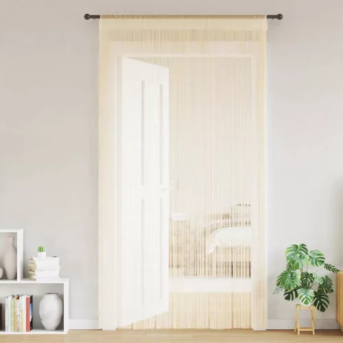 2 db krémszínű zsinórfüggöny 100 x 250 cm