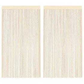 2 db krémszínű zsinórfüggöny 140 x 250 cm