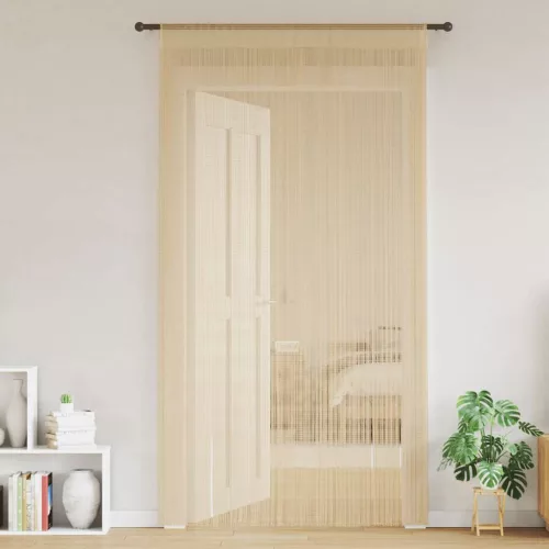 2 db bézs zsinórfüggöny 100 x 250 cm