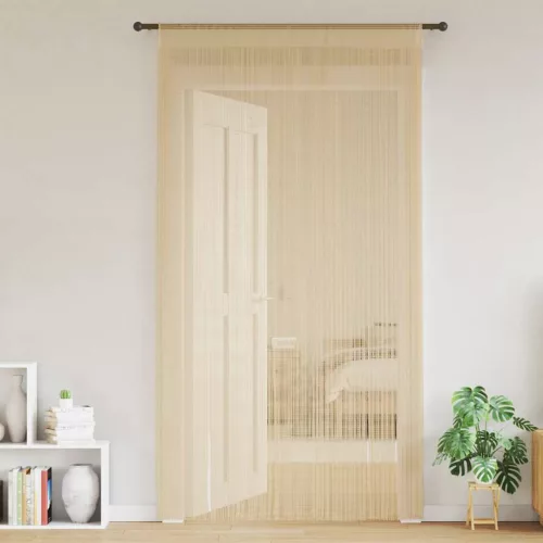 2 db bézs zsinórfüggöny 140 x 250 cm