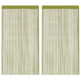 2 db zöld zsinórfüggöny 100 x 250 cm