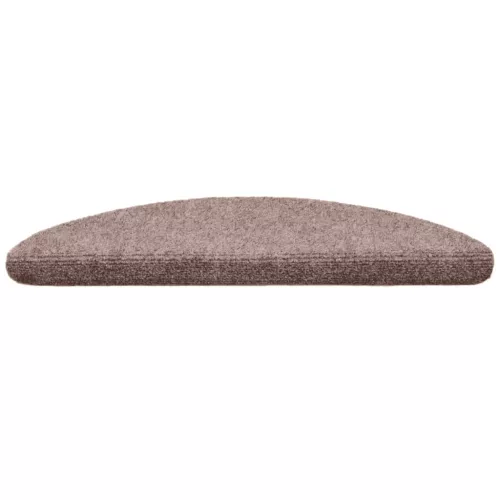 15 db öntapadós lépcsőszőnyeg 56 x 17 x 3 cm világosbarna félkör alakú