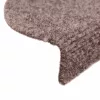15 db öntapadós lépcsőszőnyeg 56 x 17 x 3 cm világosbarna félkör alakú