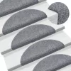 15 db öntapadós lépcsőszőnyeg 56 x 17 x 3 cm világosszürke félkör alakú