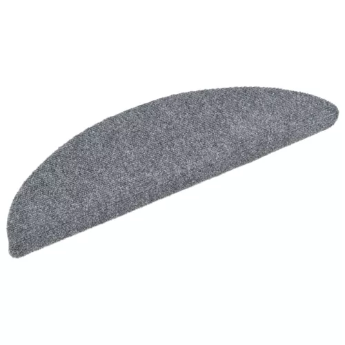 15 db öntapadós lépcsőszőnyeg 56 x 17 x 3 cm világosszürke félkör alakú
