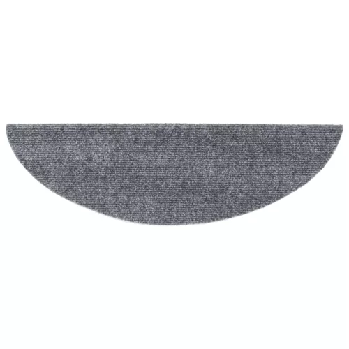 15 db öntapadós lépcsőszőnyeg 56 x 17 x 3 cm világosszürke félkör alakú