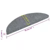 15 db öntapadós lépcsőszőnyeg 56 x 17 x 3 cm világosszürke félkör alakú