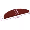 15 db öntapadós lépcsőszőnyeg 56 x 17 x 3 cm bordói félkör alakú